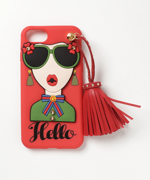 lala Born（ララボーン）の「【lalaBorn/ララボーン】グラサンガール立体ラバーバージョンiPhone7, 7PLUS, iPhone8, 8PLUS（スマホケース/カバー・レディース・ブラック×ホワイト/レッド/ライトピンク/ブラック×イエロー/ブラック×ピンク・L/M）」の13枚目の写真