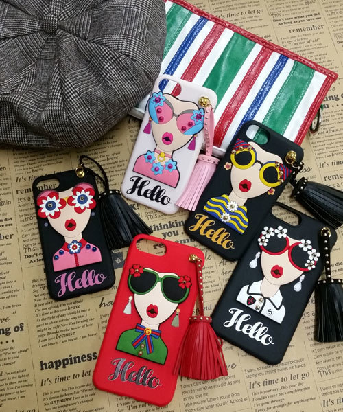 lala Born（ララボーン）の「【lalaBorn/ララボーン】グラサンガール立体ラバーバージョンiPhone7, 7PLUS, iPhone8, 8PLUS（スマホケース/カバー・レディース・ブラック×ホワイト/レッド/ライトピンク/ブラック×イエロー/ブラック×ピンク・L/M）」の14枚目の写真