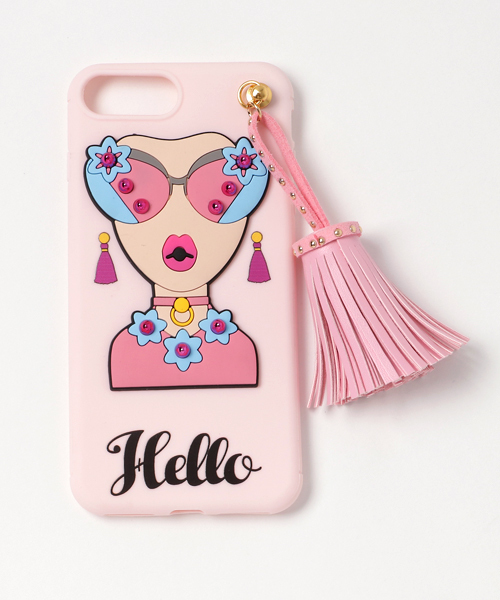 lala Born（ララボーン）の「【lalaBorn/ララボーン】グラサンガール立体ラバーバージョンiPhone7, 7PLUS, iPhone8, 8PLUS（スマホケース/カバー・レディース・ブラック×ホワイト/レッド/ライトピンク/ブラック×イエロー/ブラック×ピンク・L/M）」の4枚目の写真