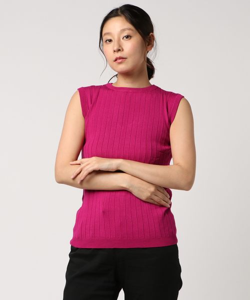 TSURU by MARIKO OIKAWA ノースリーブ ニット ピンク TSURU By MARIKO OIKAWA ONLINE STORE