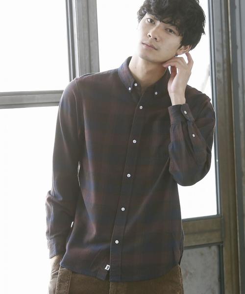 coen（コーエン）の「ネルチェックシャツ1（シャツ/ブラウス・メンズ・ダークグリーン/コバルトブルー/ダークブラウン/ベージュ・LARGE/MEDIUM/X-LARGE/SMALL）」の2枚目の写真