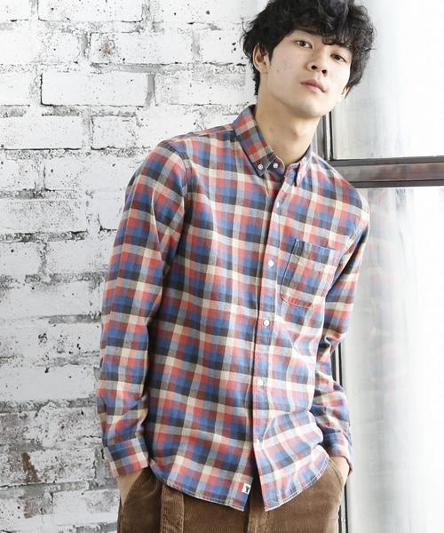 coen（コーエン）の「ネルチェックシャツ1（シャツ/ブラウス・メンズ・ダークグリーン/コバルトブルー/ダークブラウン/ベージュ・LARGE/MEDIUM/X-LARGE/SMALL）」の13枚目の写真