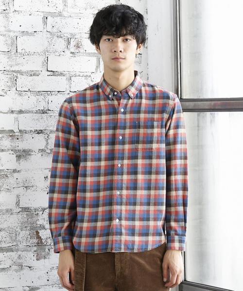 coen（コーエン）の「ネルチェックシャツ1（シャツ/ブラウス・メンズ・ダークグリーン/コバルトブルー/ダークブラウン/ベージュ・LARGE/MEDIUM/X-LARGE/SMALL）」の14枚目の写真