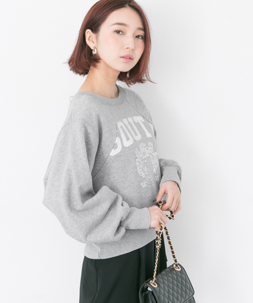 URBAN RESEARCH（アーバンリサーチ）の「カレッジロゴレースアップスウェット（スウェット・レディース・ネイビー/グレー・FREE）」の3枚目の写真