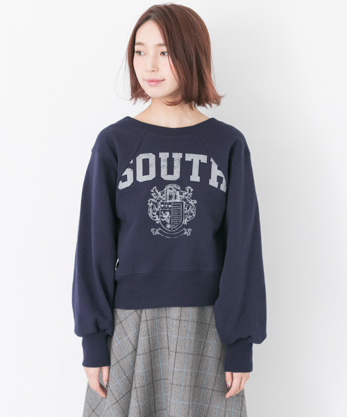 URBAN RESEARCH（アーバンリサーチ）の「カレッジロゴレースアップスウェット（スウェット・レディース・ネイビー/グレー・FREE）」の7枚目の写真