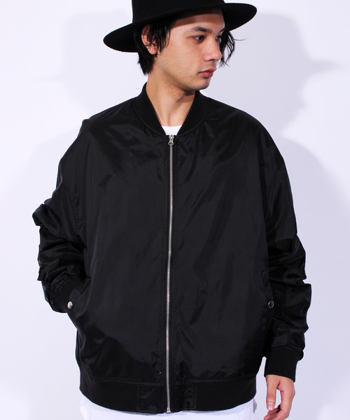 ８(eight)（エイト）の「ビッグ MA-1 ミリタリージャケット（MA-1・メンズ・ブラック/カーキ・LARGE/MEDIUM）」の2枚目の写真