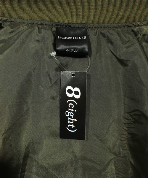 ８(eight)（エイト）の「ビッグ MA-1 ミリタリージャケット（MA-1・メンズ・ブラック/カーキ・LARGE/MEDIUM）」の18枚目の写真