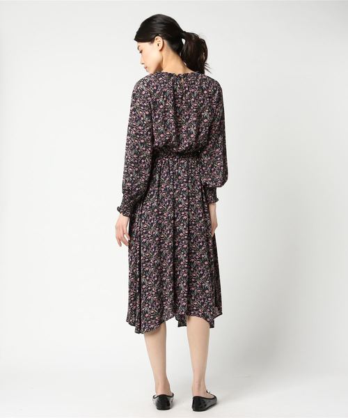 Cheek（チーク）の「イレギュラーヘム花柄ワンピース（ワンピース・レディース・ネイビー/オフホワイト・MEDIUM）」の4枚目の写真