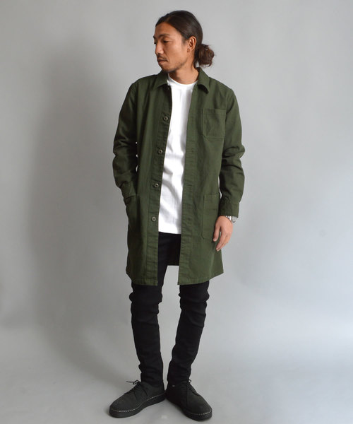 ROOPTOKYO（ループトウキョウ）の「国産 ヘビーオックス ステンカラーコート（ステンカラーコート・メンズ・ネイビー/オリーブ/ブラック/ブラウン・M/L）」の12枚目の写真