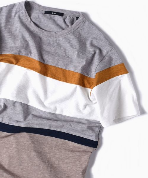 SHIPS（シップス）の「SC: パッチワーク ボーダー Tシャツ□（Tシャツ/カットソー・メンズ・ホワイト/ネイビー/グレー・SMALL/X-LARGE/LARGE/MEDIUM）」の3枚目の写真