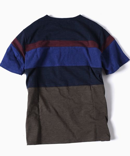 SHIPS（シップス）の「SC: パッチワーク ボーダー Tシャツ□（Tシャツ/カットソー・メンズ・ホワイト/ネイビー/グレー・SMALL/X-LARGE/LARGE/MEDIUM）」の6枚目の写真