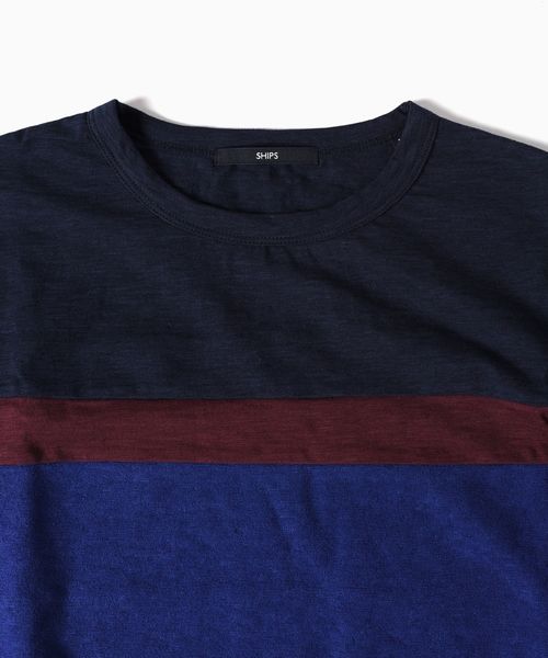 SHIPS（シップス）の「SC: パッチワーク ボーダー Tシャツ□（Tシャツ/カットソー・メンズ・ホワイト/ネイビー/グレー・SMALL/X-LARGE/LARGE/MEDIUM）」の7枚目の写真