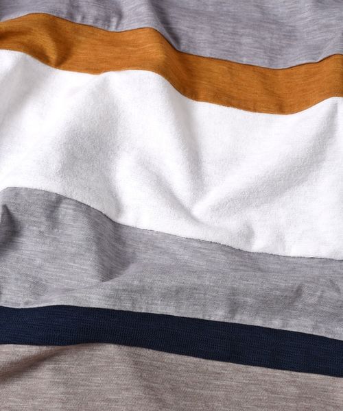 SHIPS（シップス）の「SC: パッチワーク ボーダー Tシャツ□（Tシャツ/カットソー・メンズ・ホワイト/ネイビー/グレー・SMALL/X-LARGE/LARGE/MEDIUM）」の11枚目の写真