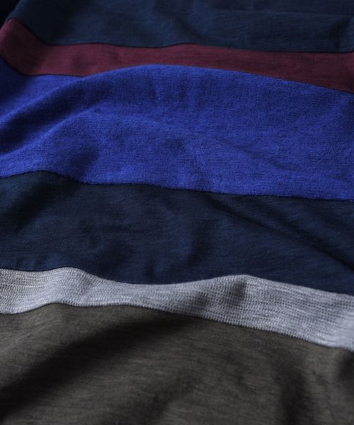 SHIPS（シップス）の「SC: パッチワーク ボーダー Tシャツ□（Tシャツ/カットソー・メンズ・ホワイト/ネイビー/グレー・SMALL/X-LARGE/LARGE/MEDIUM）」の12枚目の写真