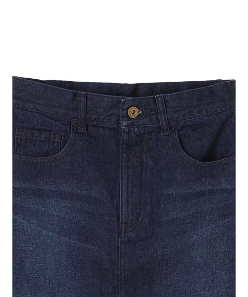 earth music&ecology（アースミュージックアンドエコロジー）の「・裾フリンジデニムミニスカート（デニムスカート・レディース・ライトインディゴブルー/インディゴブルー・S/M）」の9枚目の写真