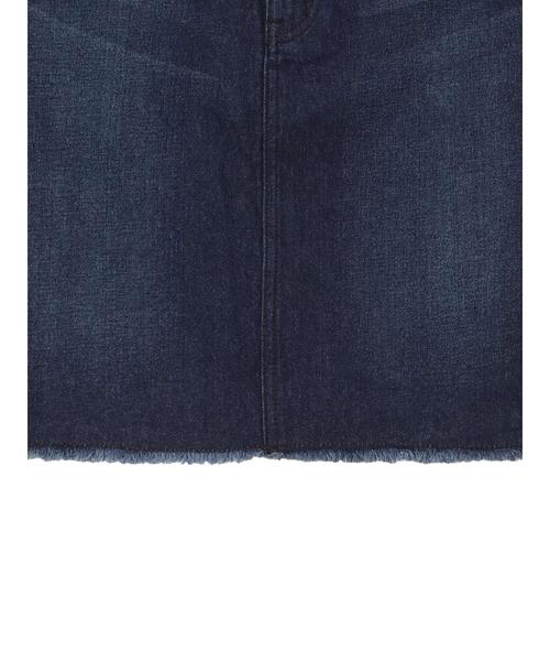 earth music&ecology（アースミュージックアンドエコロジー）の「・裾フリンジデニムミニスカート（デニムスカート・レディース・ライトインディゴブルー/インディゴブルー・S/M）」の5枚目の写真