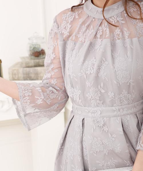 Doula Doula（ドゥーラドゥーラ）の「オーガンジーフレアスリーブAラインワンピース（ドレス・レディース・ネイビー/ライトグレー/ブラック/ベージュ/ライトピンク・M/L）」の14枚目の写真