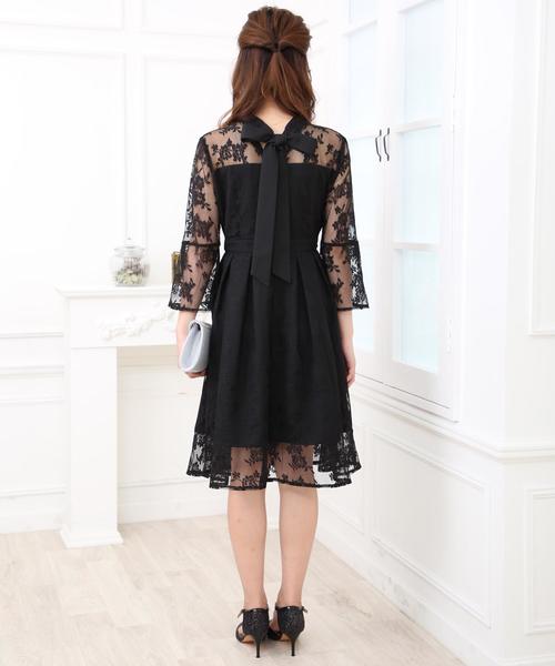 Doula Doula（ドゥーラドゥーラ）の「オーガンジーフレアスリーブAラインワンピース（ドレス・レディース・ネイビー/ライトグレー/ブラック/ベージュ/ライトピンク・M/L）」の17枚目の写真