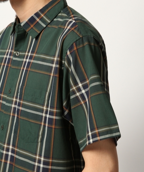 GLOBAL WORK（グローバルワーク）の「TCチェックシャツ半袖/796109（シャツ/ブラウス・メンズ・ダークブラウン/グリーン/ワインレッド/ライトベージュ・SMALL/X-LARGE/LARGE/MEDIUM）」の15枚目の写真