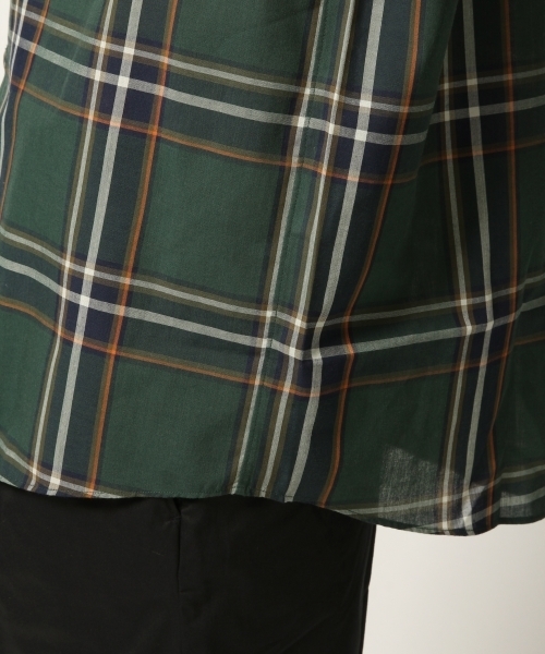 GLOBAL WORK（グローバルワーク）の「TCチェックシャツ半袖/796109（シャツ/ブラウス・メンズ・ダークブラウン/グリーン/ワインレッド/ライトベージュ・SMALL/X-LARGE/LARGE/MEDIUM）」の17枚目の写真