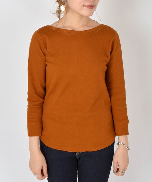 SHIPS（シップス）の「ヘンリーロングスリーブ◇（Tシャツ/カットソー・レディース・オフホワイト/ブラック/キャメル・ONE SIZE）」の10枚目の写真