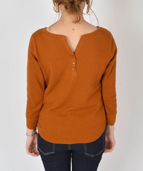 SHIPS（シップス）の「ヘンリーロングスリーブ◇（Tシャツ/カットソー・レディース・オフホワイト/ブラック/キャメル・ONE SIZE）」の12枚目の写真