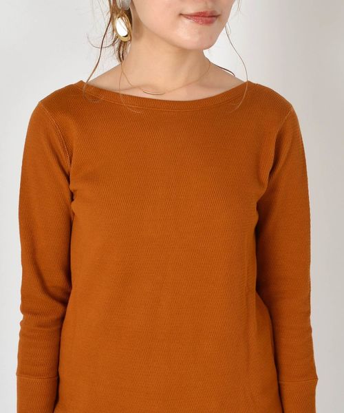 SHIPS（シップス）の「ヘンリーロングスリーブ◇（Tシャツ/カットソー・レディース・オフホワイト/ブラック/キャメル・ONE SIZE）」の13枚目の写真