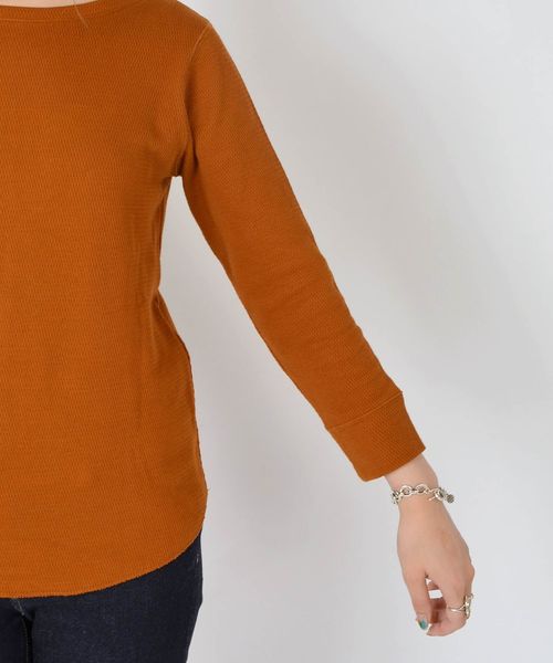 SHIPS（シップス）の「ヘンリーロングスリーブ◇（Tシャツ/カットソー・レディース・オフホワイト/ブラック/キャメル・ONE SIZE）」の14枚目の写真