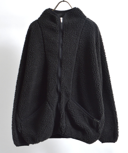 ROOPTOKYO(ループトウキョウ)の「モコモコ配色スタンドボアブルゾン(ブルゾン・レディース・ホワイト/ブラック/ベージュ/ネイビー/パープル/ピンク/ブルー/グレー・S/M/L)」の22枚目の写真