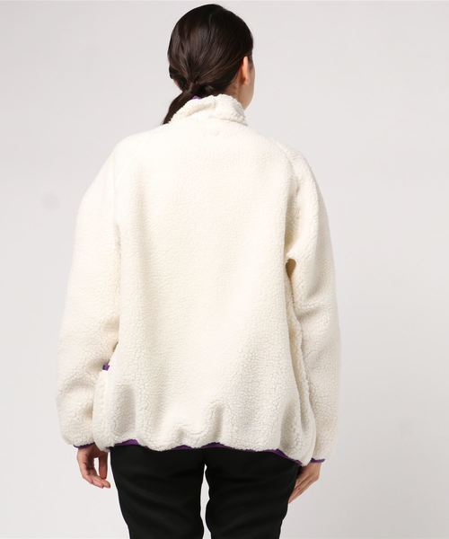 ROOPTOKYO(ループトウキョウ)の「モコモコ配色スタンドボアブルゾン(ブルゾン・レディース・ホワイト/ブラック/ベージュ/ネイビー/パープル/ピンク/ブルー/グレー・S/M/L)」の10枚目の写真