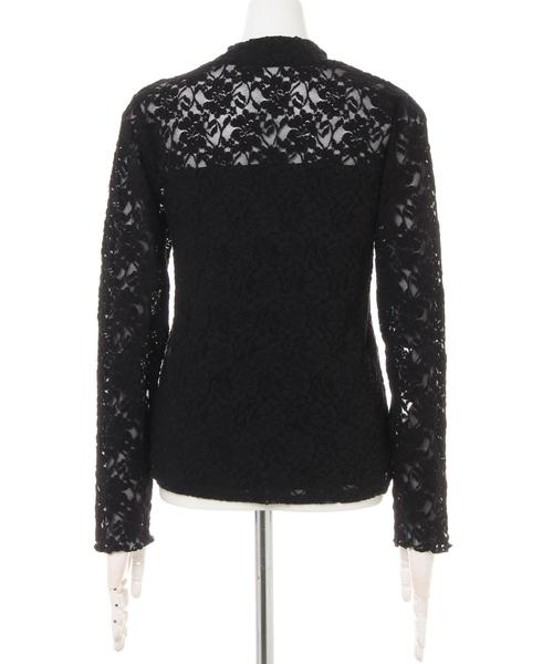 INGNI（イング）の「起毛レースハイネックトップス（Tシャツ/カットソー・レディース・ブラック/ブラウン/オフホワイト/ボルドー・M）」の8枚目の写真