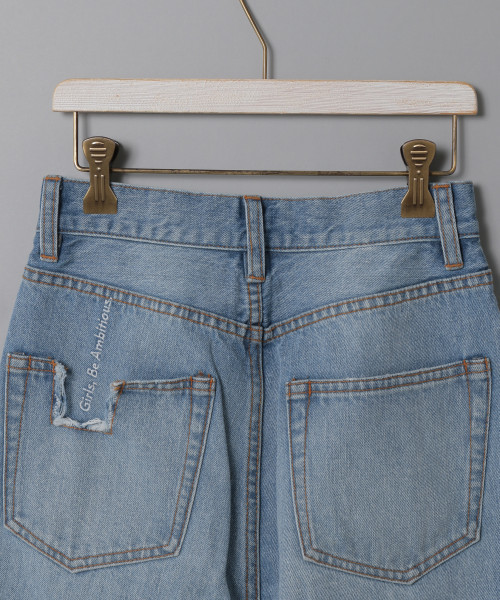 PAGEBOY（ページボーイ）の「刺繍入りジーンズ（デニムパンツ・レディース・ブラック/サックスブルー・MEDIUM/SMALL）」の8枚目の写真