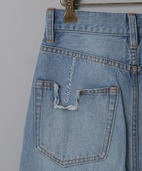 PAGEBOY（ページボーイ）の「刺繍入りジーンズ（デニムパンツ・レディース・ブラック/サックスブルー・MEDIUM/SMALL）」の7枚目の写真