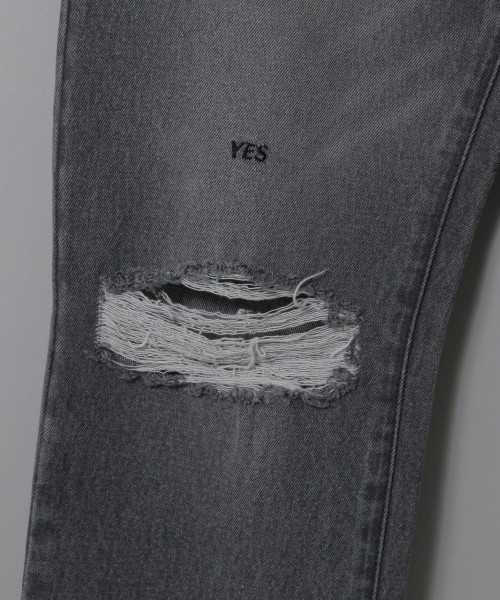 PAGEBOY（ページボーイ）の「刺繍入りジーンズ（デニムパンツ・レディース・ブラック/サックスブルー・MEDIUM/SMALL）」の5枚目の写真