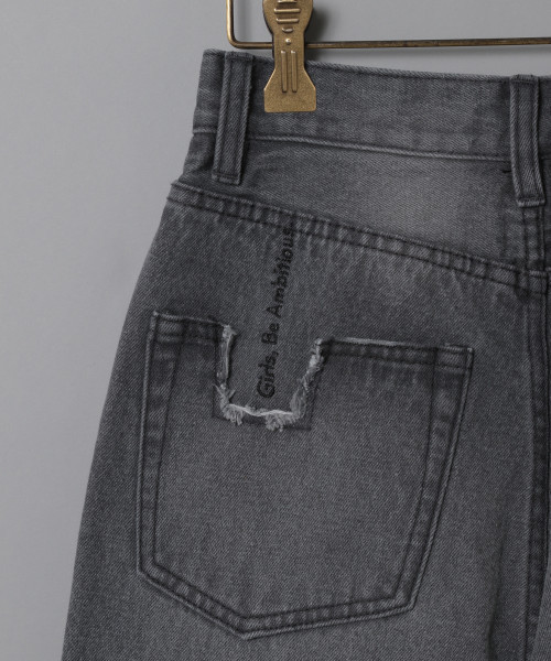 PAGEBOY（ページボーイ）の「刺繍入りジーンズ（デニムパンツ・レディース・ブラック/サックスブルー・MEDIUM/SMALL）」の4枚目の写真