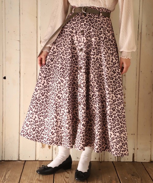 one after another NICE CLAUP（ワンアフターアナザーナイスクラップ）の「ベルト付きアソートロングスカート（スカート・レディース・ブラウン/ピンク/アイボリー/ベージュ系その他/ピンク系その他・FREE）」の5枚目の写真