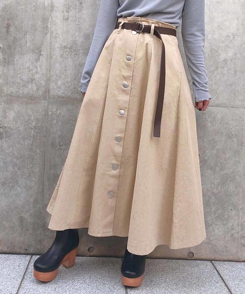 one after another NICE CLAUP（ワンアフターアナザーナイスクラップ）の「ベルト付きアソートロングスカート（スカート・レディース・ブラウン/ピンク/アイボリー/ベージュ系その他/ピンク系その他・FREE）」の2枚目の写真