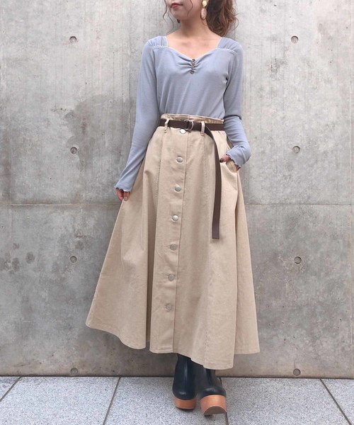 one after another NICE CLAUP（ワンアフターアナザーナイスクラップ）の「ベルト付きアソートロングスカート（スカート・レディース・ブラウン/ピンク/アイボリー/ベージュ系その他/ピンク系その他・FREE）」の12枚目の写真