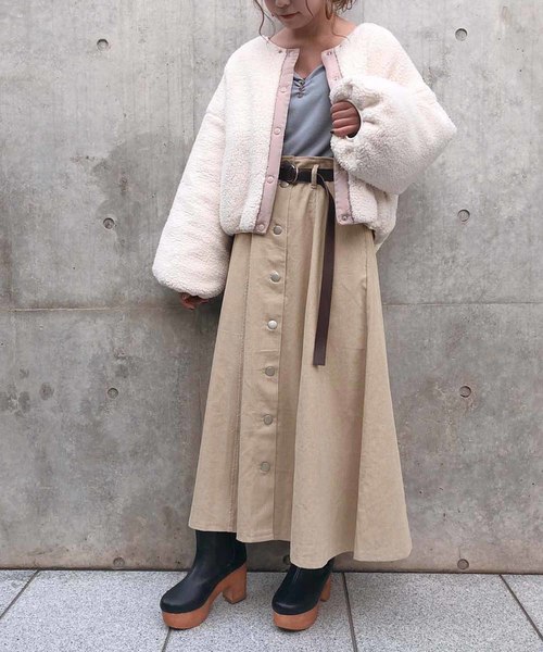 one after another NICE CLAUP（ワンアフターアナザーナイスクラップ）の「ベルト付きアソートロングスカート（スカート・レディース・ブラウン/ピンク/アイボリー/ベージュ系その他/ピンク系その他・FREE）」の14枚目の写真