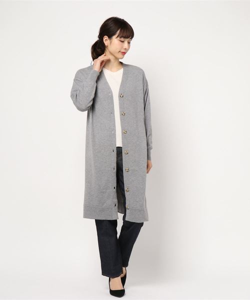 AMERICAN HOLIC(アメリカンホリック)の「ロングカーディガン(カーディガン/ボレロ・レディース・チャコールグレー/ブラック/ベージュ/ネイビー/アイボリー/杢グレー・FREE)」の4枚目の写真