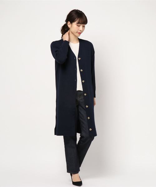 AMERICAN HOLIC(アメリカンホリック)の「ロングカーディガン(カーディガン/ボレロ・レディース・チャコールグレー/ブラック/ベージュ/ネイビー/アイボリー/杢グレー・FREE)」の6枚目の写真