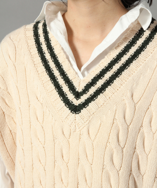 LOWRYS FARM（ローリーズファーム）の「チルデンベスト　824778（ベスト・レディース・オフホワイト/ベージュ/ブラック・FREE）」の8枚目の写真