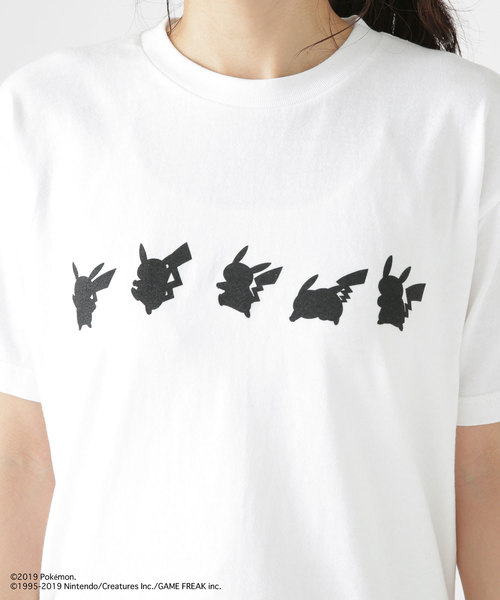 セール トップス ピカチュウシルエットtシャツ Tシャツ カットソー Nano Universe ナノユニバース のファッション