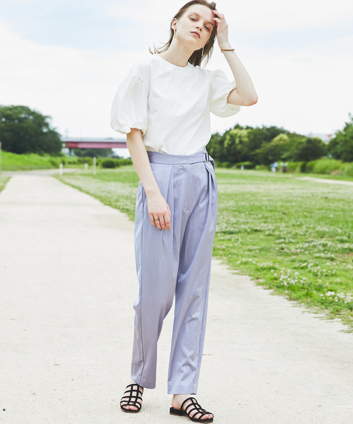 MAISON SPECIAL(メゾンスペシャル)の「2タックサテンパンツ【MAISON SPECIAL/メゾンスペシャル】(その他パンツ・レディース・ネイビー/イエロー/グリーン/ラベンダー/ピンクベージュ/パープル/オレンジ/キャメル・38/36)」の17枚目の写真