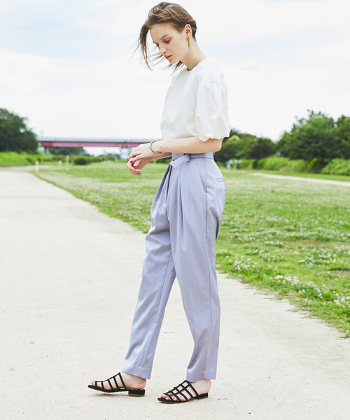 MAISON SPECIAL(メゾンスペシャル)の「2タックサテンパンツ【MAISON SPECIAL/メゾンスペシャル】(その他パンツ・レディース・ネイビー/イエロー/グリーン/ラベンダー/ピンクベージュ/パープル/オレンジ/キャメル・38/36)」の16枚目の写真