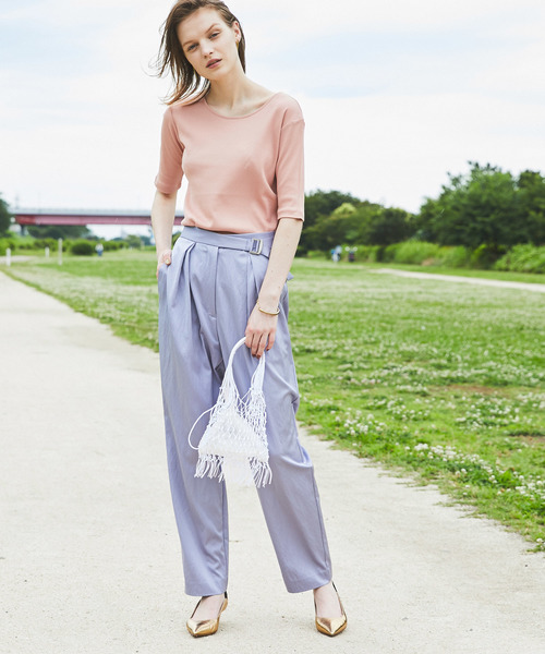 MAISON SPECIAL(メゾンスペシャル)の「2タックサテンパンツ【MAISON SPECIAL/メゾンスペシャル】(その他パンツ・レディース・ネイビー/イエロー/グリーン/ラベンダー/ピンクベージュ/パープル/オレンジ/キャメル・38/36)」の13枚目の写真