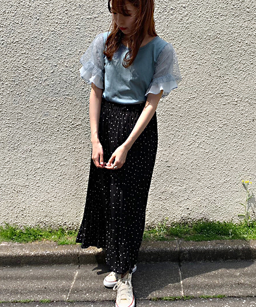 apres jour（アプレジュール）の「袖レーストップス【ZOZOTOWN限定アイテム】（Tシャツ/カットソー・レディース・ブラック/オフホワイト/サックスブルー/ライトグリーン・フリー）」の17枚目の写真