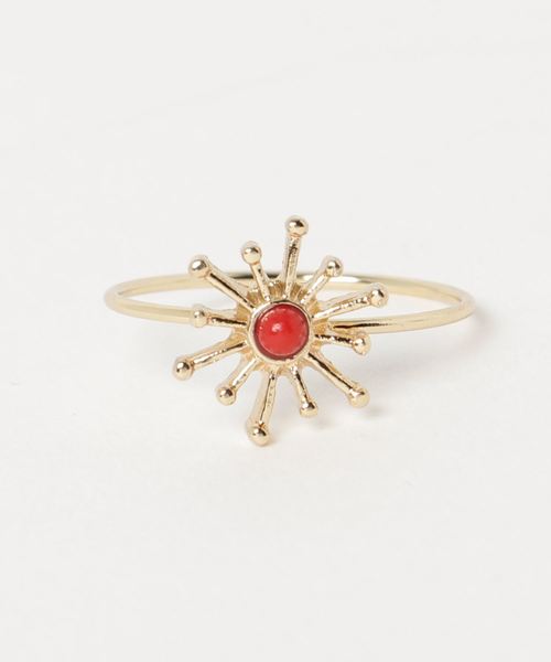 カヤ(カヤ)の「【カヤ】雪の結晶風リング(リング・レディース・ブラック/ブルー/オレンジ/パープル/レッド/ホワイト・FREE)」の1枚目の写真