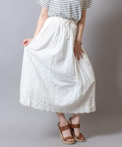 Wordtrobe スカラップ刺繍 ボヘミアンスカート スカート Wordtrobe ワードトローブ のファッション通販 Zozotown