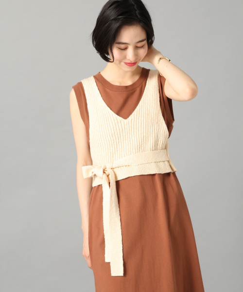 LOWRYS FARM（ローリーズファーム）の「スラブビスチェ　840122（ニット/セーター・レディース・ブラック/アイボリー/キャメル・FREE）」の8枚目の写真